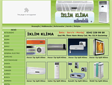 Tablet Screenshot of gaziantepiklimklima.com